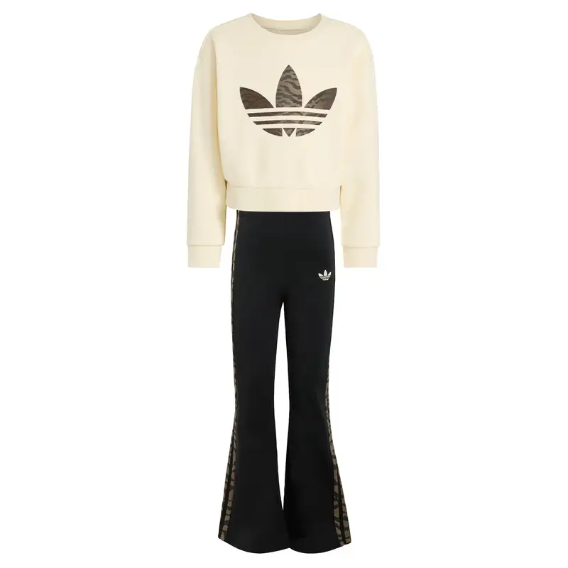 Tuta da jogging marrone / marrone scuro / nero / bianco naturale