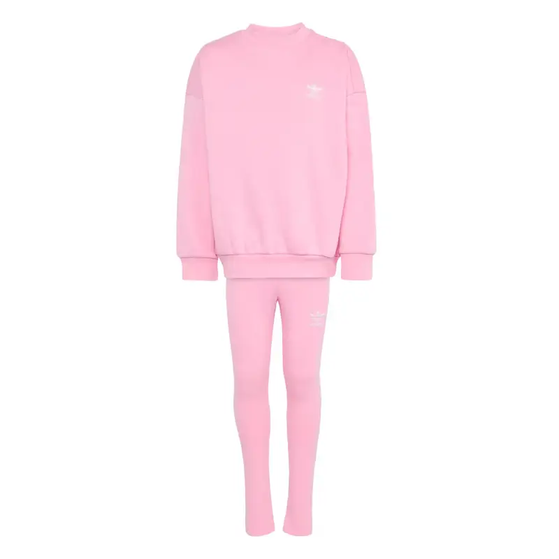 Tuta da jogging rosa / bianco miniatura 2