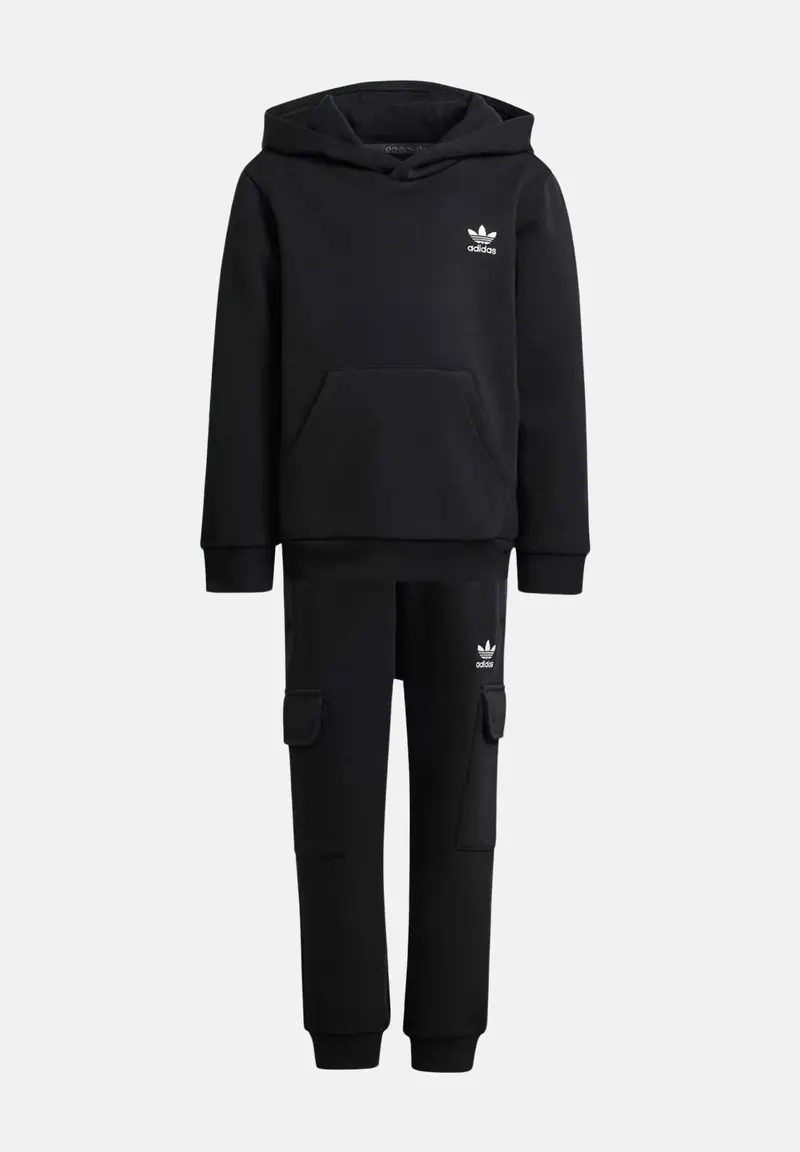 ADIDAS ORIGINALS Tuta Hoodie FZ Cargo nera per bambino e bambina