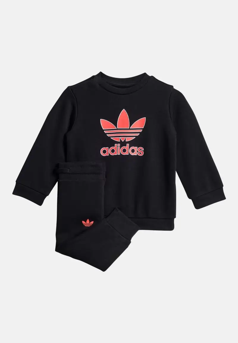 ADIDAS ORIGINALS Tuta Trefoil Crew nera da neonato