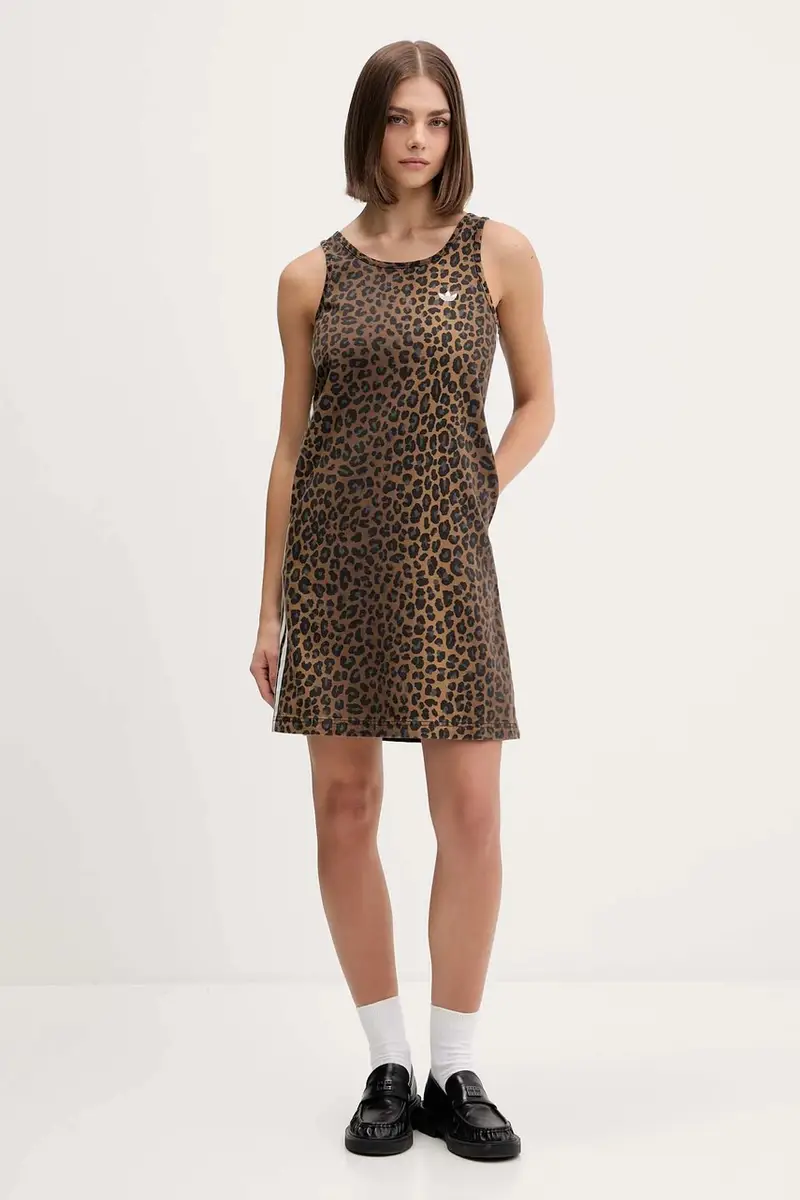 vestito di jeans colore marrone KA2677 miniatura 2