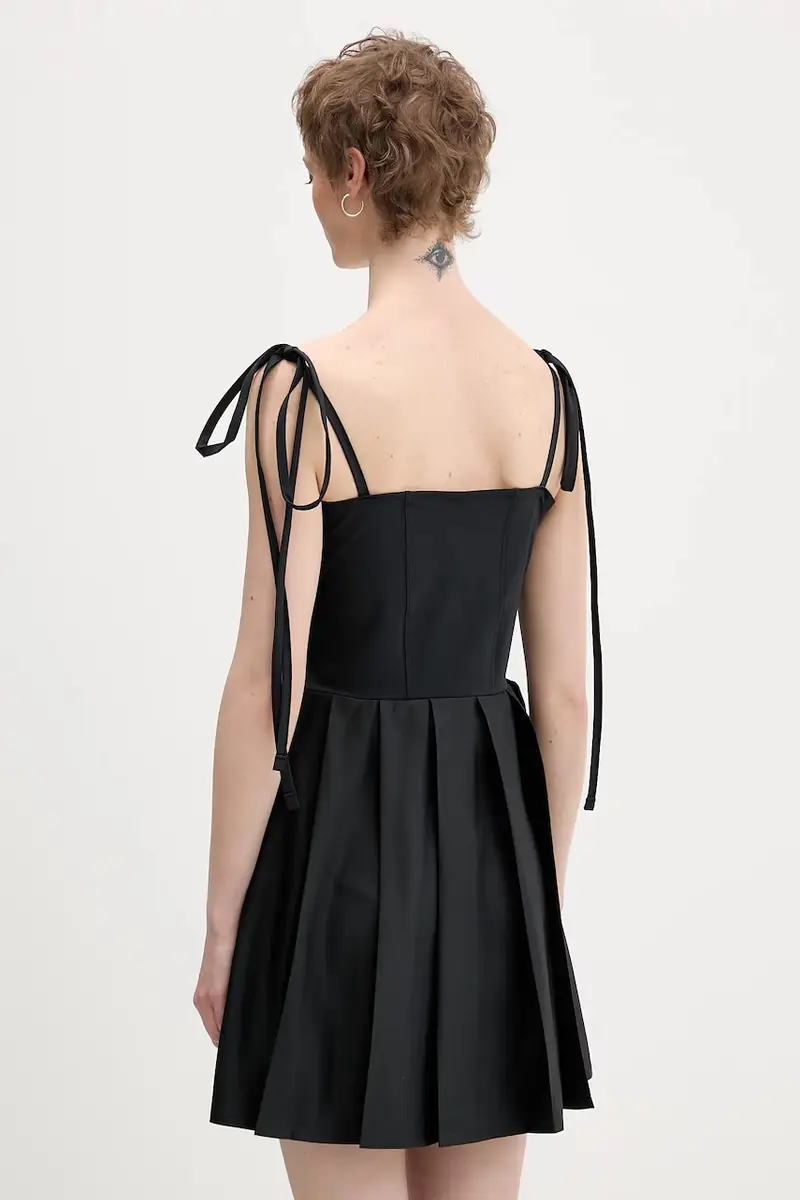 vestito Pleated Dress Nero miniatura 3
