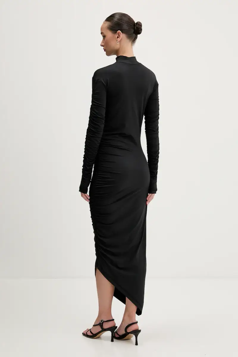 vestito Ruched Nero miniatura 2