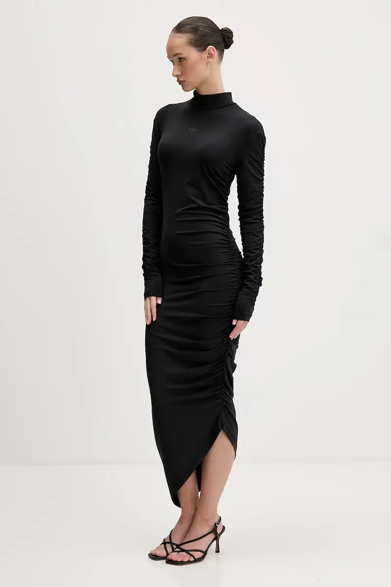 vestito Ruched Nero miniatura 3