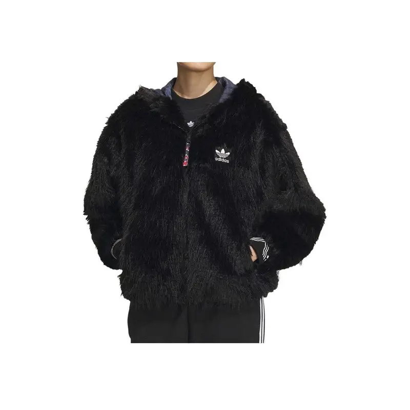 Originals X Feifei Ruan Collaborazione FW23 Giacca in Pile con Cappuccio e Logo Monocolore Donna giacche Nero IX4226 S miniatura 5