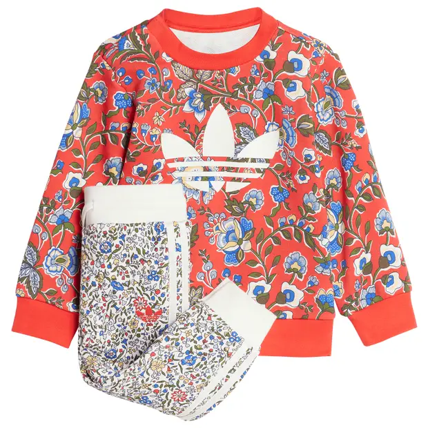 Originals X Liberty London Crew Set Kids unisex Tute da ginnastica - Rosso - Poly Mesh - Foot Locker Red