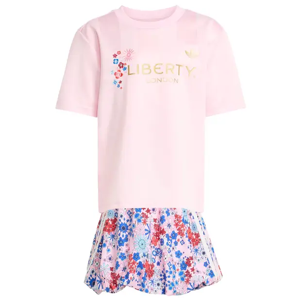 Originals X Liberty London Skirt Tee Set Bambini - Tute da ginnastica Rosa - - 128 CM - Poly Mesh Pink