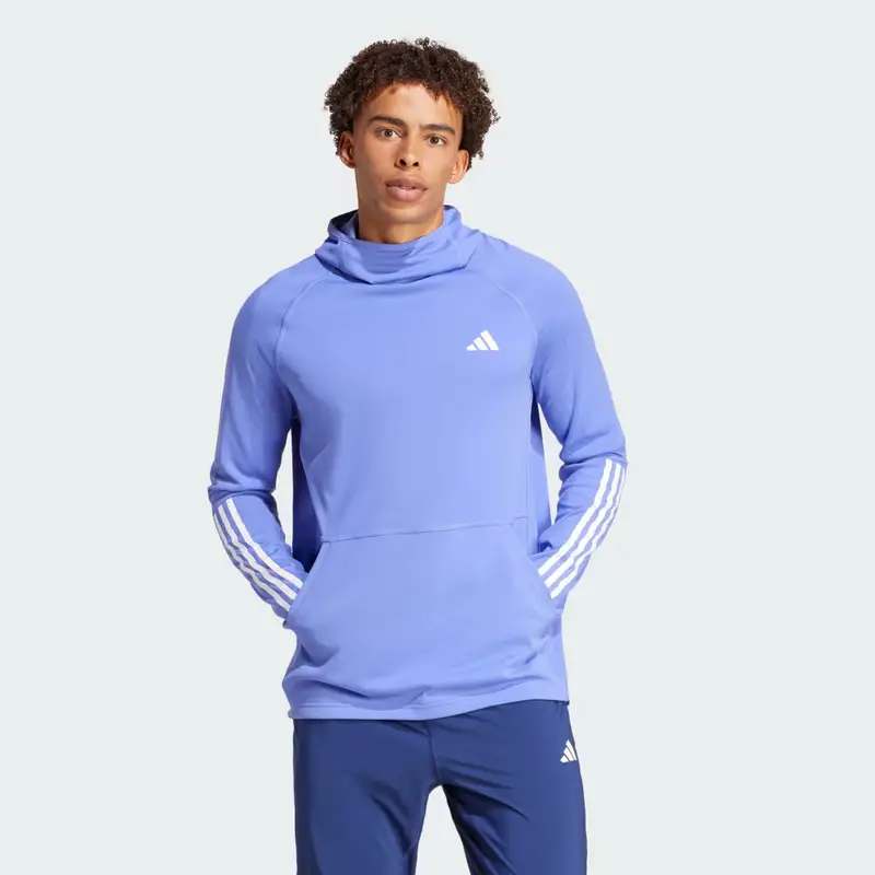 Own the Run 3-Stripes Hoodie Semi Cobalt Blue