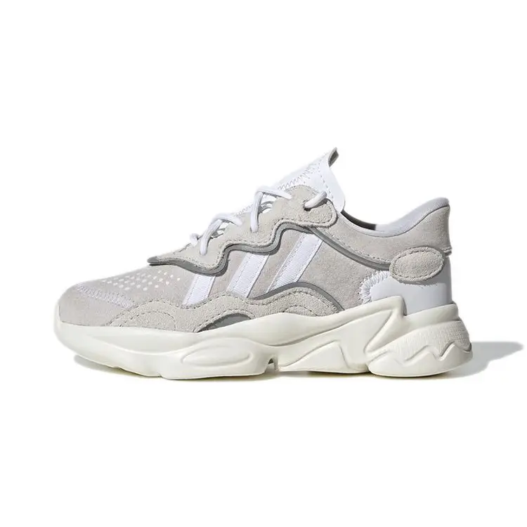 Ozweego J Triple White Sneakers per Bambini Bianco Cristallo Bianco Nuvola Bianco Sporco EF6299 29