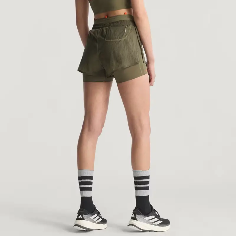 Pantaloncini Adi365 H.Koumori Running 2-In-1 Olive Strata miniatura 2