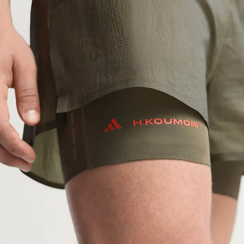 Pantaloncini Adi365 H.Koumori Running 2-In-1 Olive Strata miniatura 3