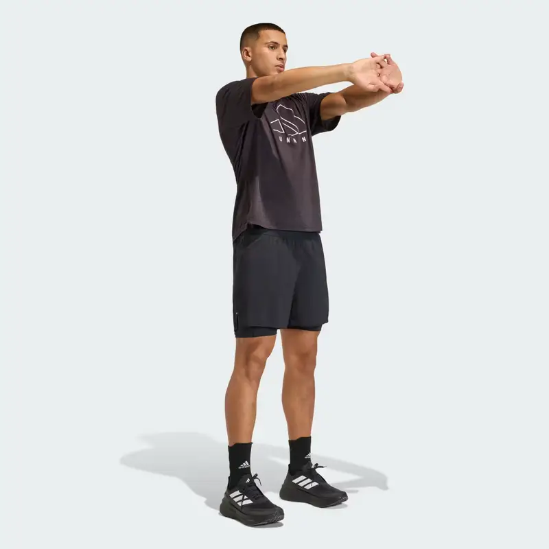 Pantaloncini adi365 Running Essentials 2in1 Black miniatura 3