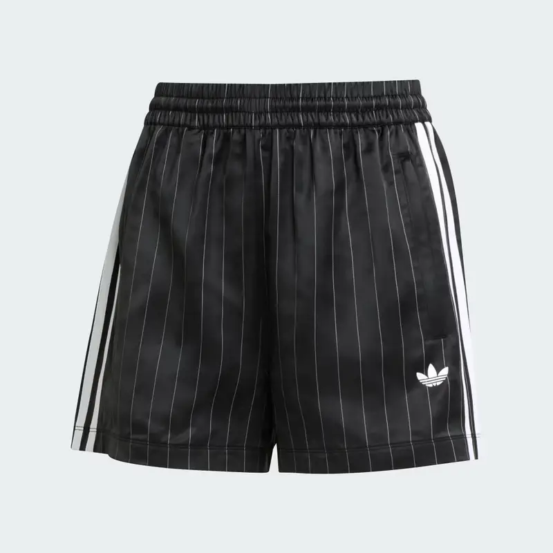 Pantaloncini adidas Originals in raso con strisce a spillo Black miniatura 4