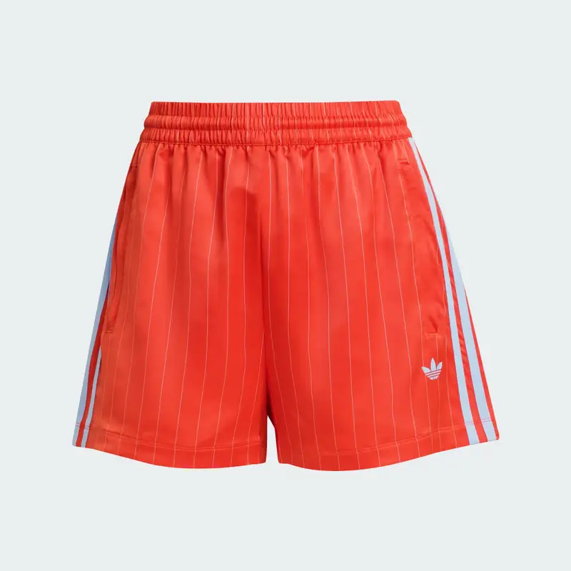 Pantaloncini adidas Originals in raso con strisce a spillo Bold Orange miniatura 4