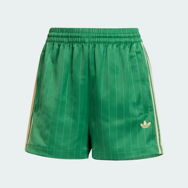 Pantaloncini adidas Originals in raso con strisce a spillo Green miniatura 4