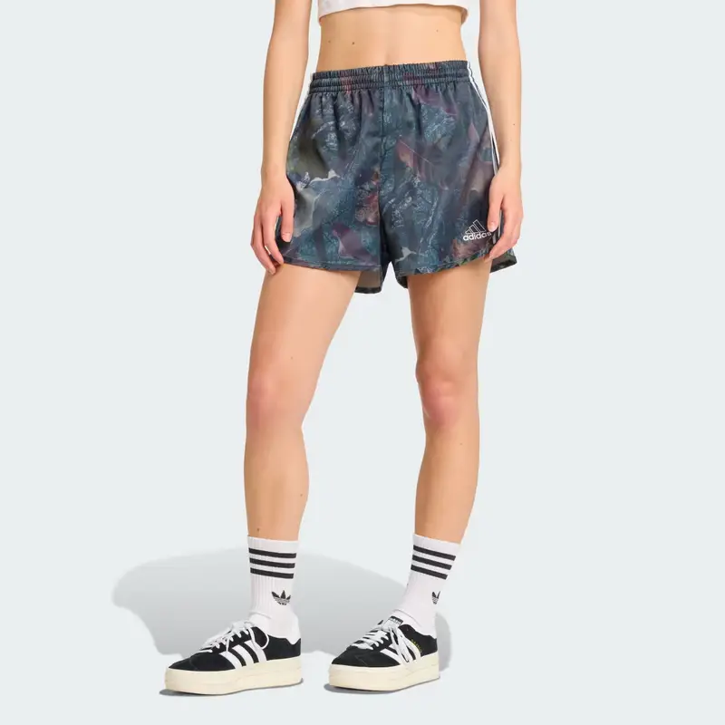Pantaloncini adidas Originals Leaf Camo Stampa Satin Black