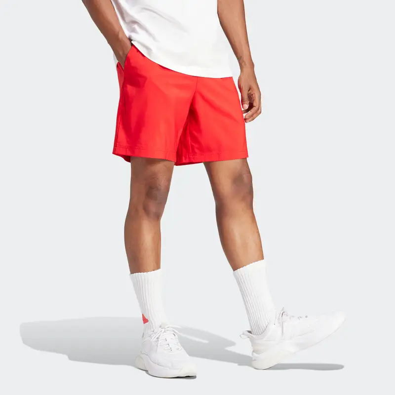 Pantaloncini ADIDAS uomo palestra regular fit cotone con tasche rossi | Adidas