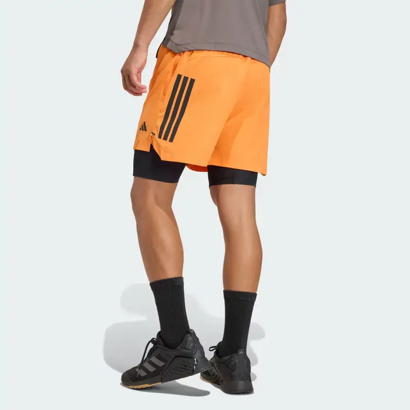 Pantaloncini D4T POWER 3 STRIPES Pure Orange miniatura 2