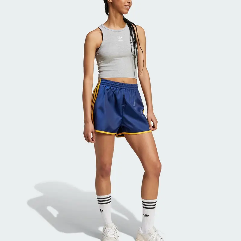 Pantaloncini da Sprinter Adidas Satin Comfort con Elastico in Vita da Donna Fondo Blu Navy IX3545 M miniatura 2