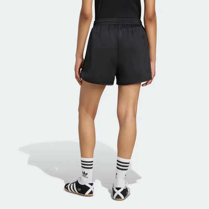 Pantaloncini in raso adidas Originals con volant 3 Strisce Black miniatura 2