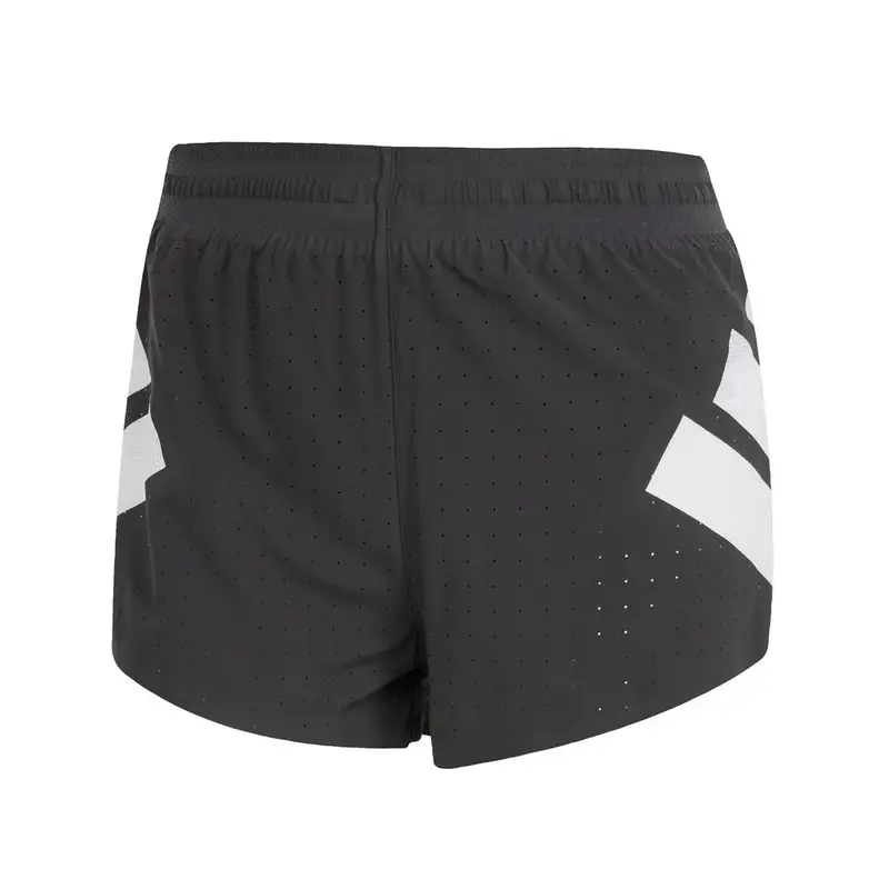 Pantaloncini Running Split Road To Records Nero Bianco Donna M 3"