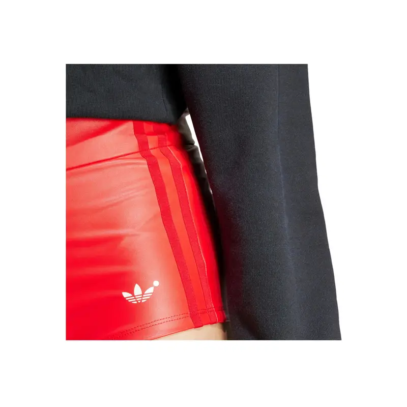 Pantaloncini Slim a Vita Alta con Trifoglio Adidas Originals da Donna Rosso Chiaro IB4546 L miniatura 2