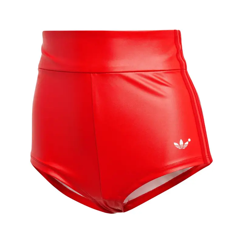 Pantaloncini Slim a Vita Alta con Trifoglio Adidas Originals da Donna Rosso Chiaro IB4546