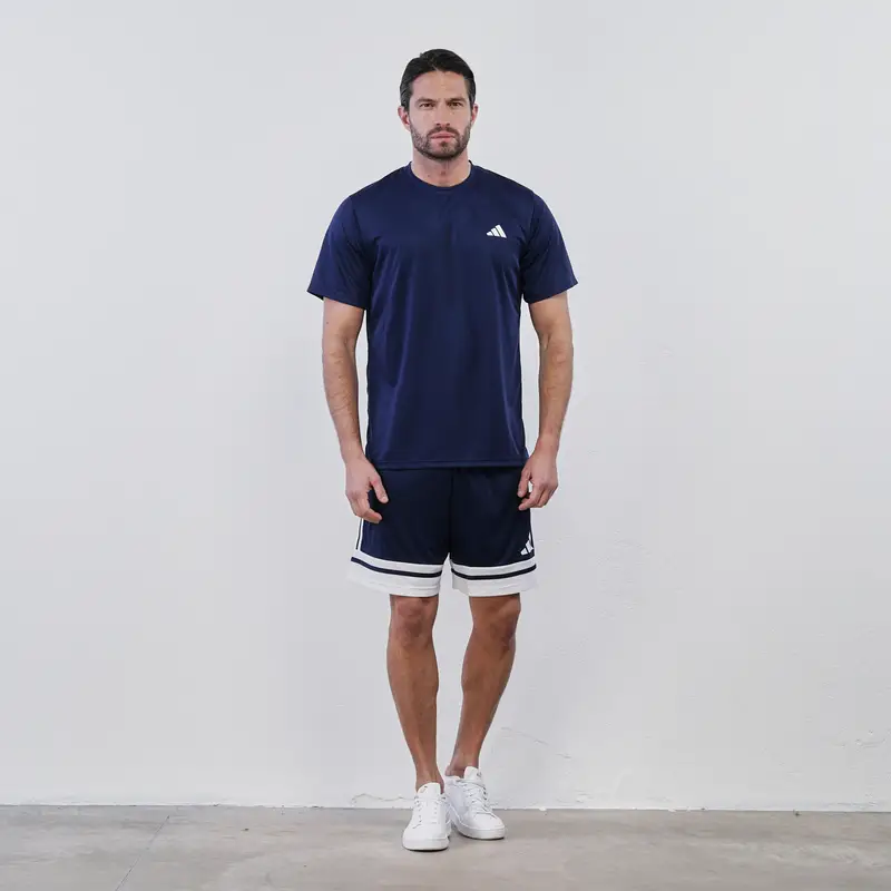 Pantaloncini sportivi blu con logo e coulisse