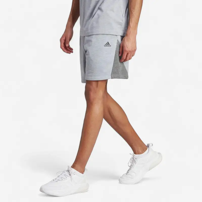 Pantaloncini uomo fitness ADIDAS misto cotone azzurro-grigio | Adidas Blu