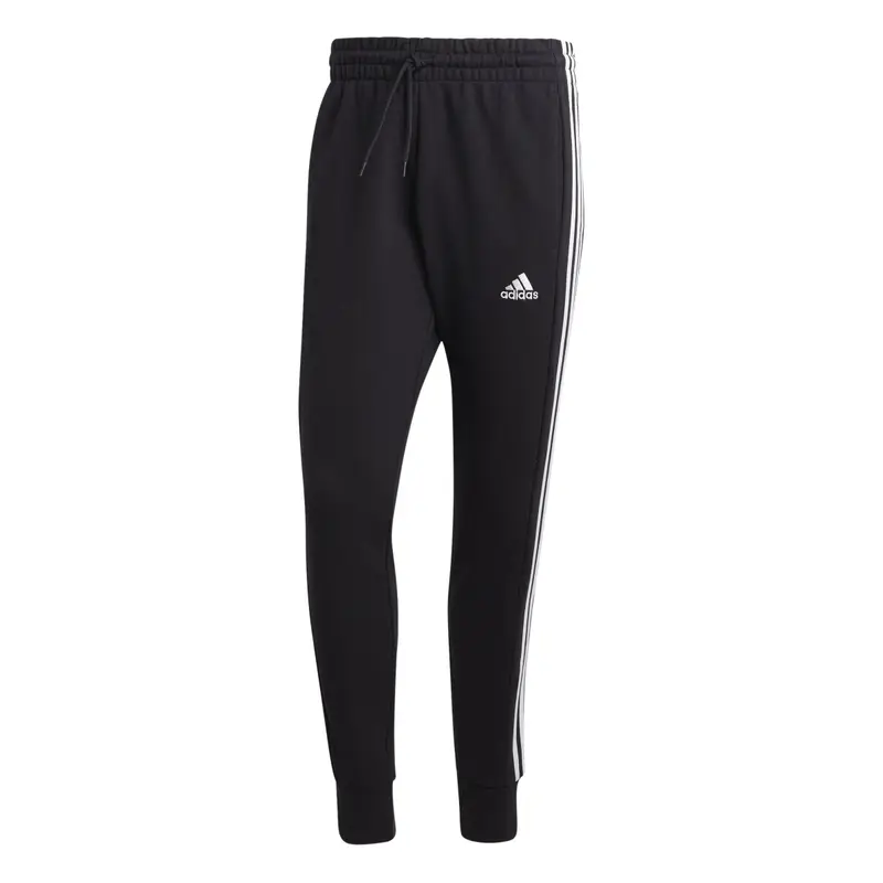 Pantalone adidas essentials french terry tapered cuff -stripes - ha | Adidas Nero