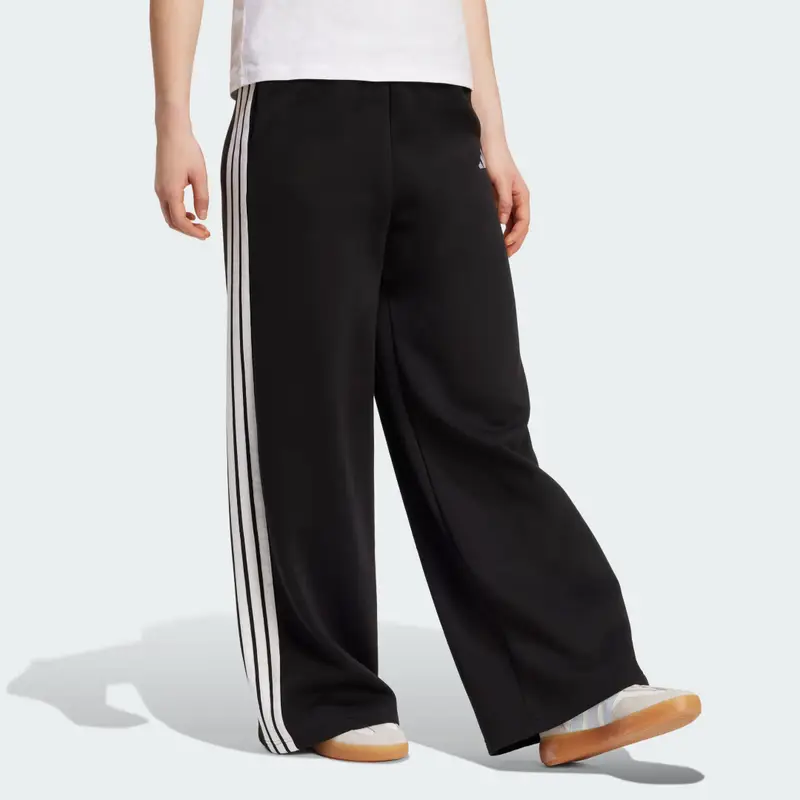 Pantaloni adidas 3-Stripes Fleece Wide Black miniatura 3