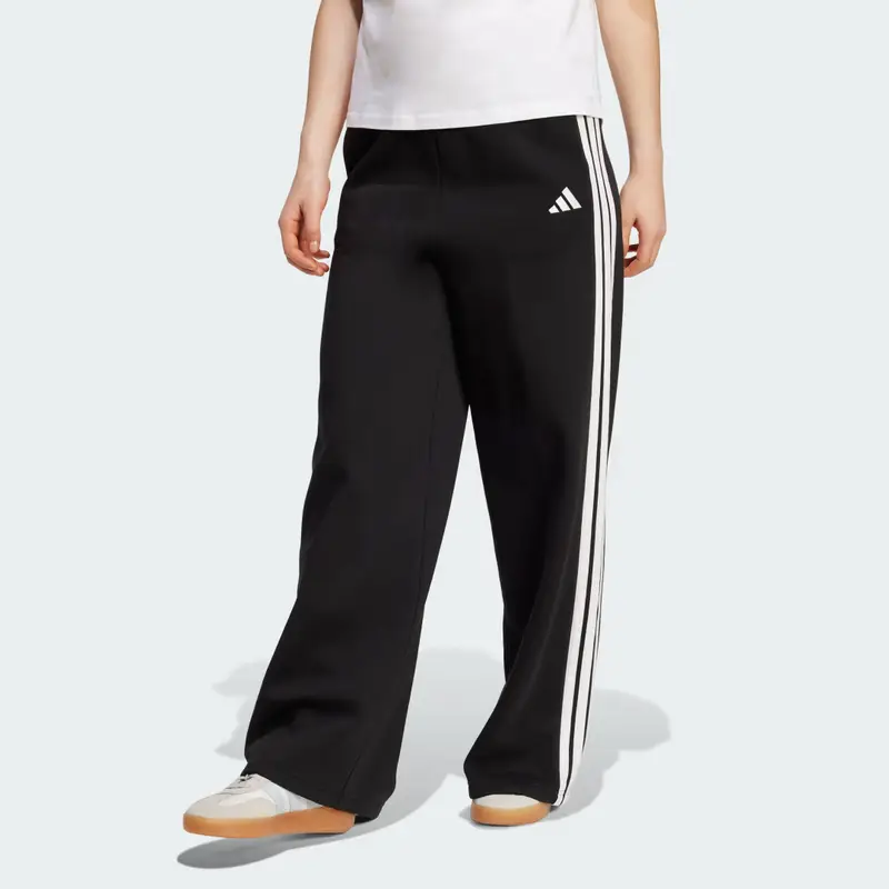Pantaloni adidas 3-Stripes Fleece Wide Black