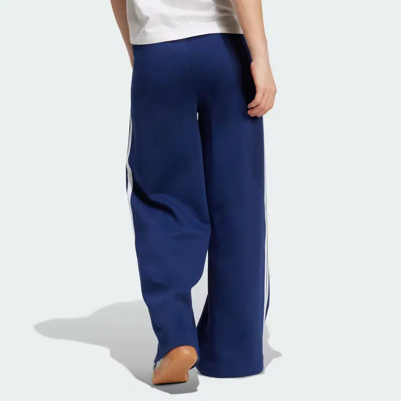 Pantaloni adidas 3-Stripes Fleece Wide Dark Blue miniatura 2