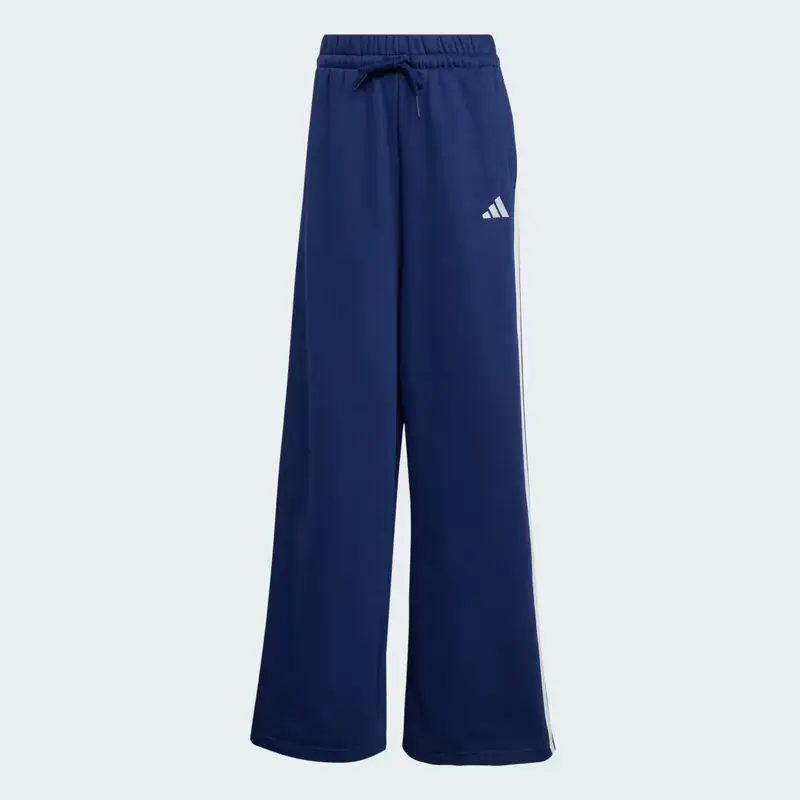 Pantaloni adidas 3-Stripes Fleece Wide Dark Blue miniatura 4