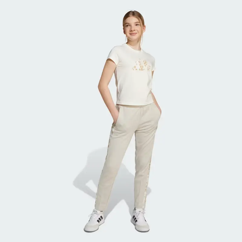 Pantaloni adidas Bambini 3 Strisce Animal French Terry Beige miniatura 3