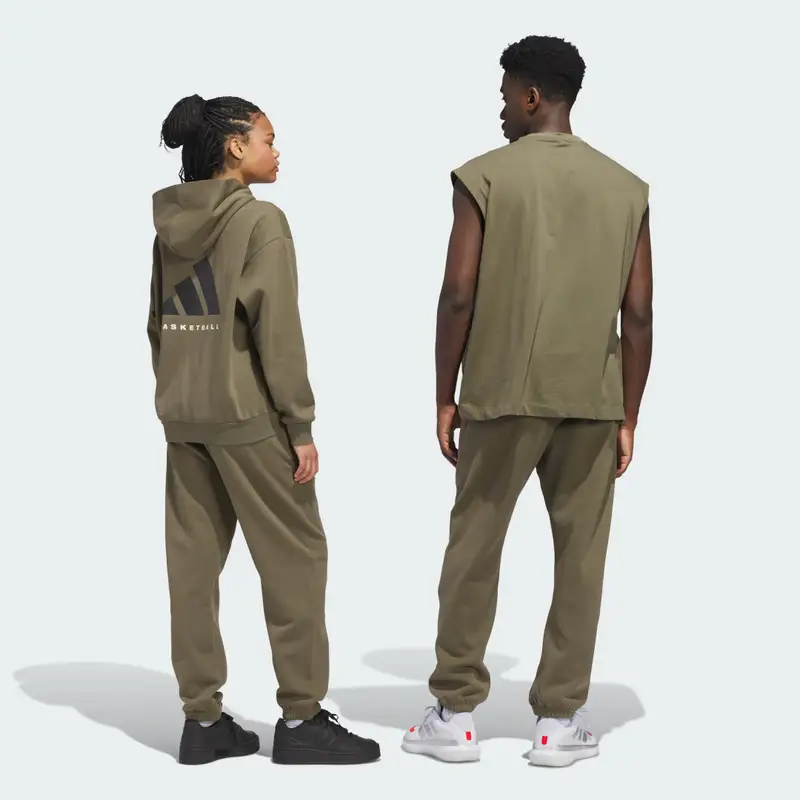 Pantaloni adidas Basketball Fleece Joggers (Neutral) Olive Strata miniatura 2
