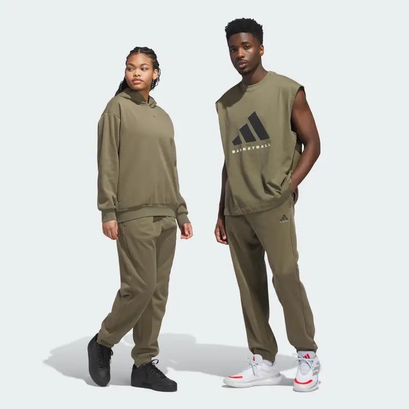 Pantaloni adidas Basketball Fleece Joggers (Neutral) Olive Strata
