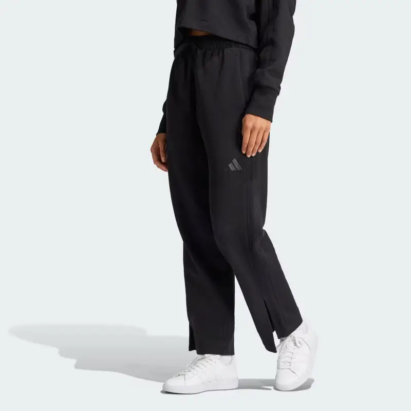 Pantaloni ALL SZN French Terry 3-Stripes Straight Leg Black
