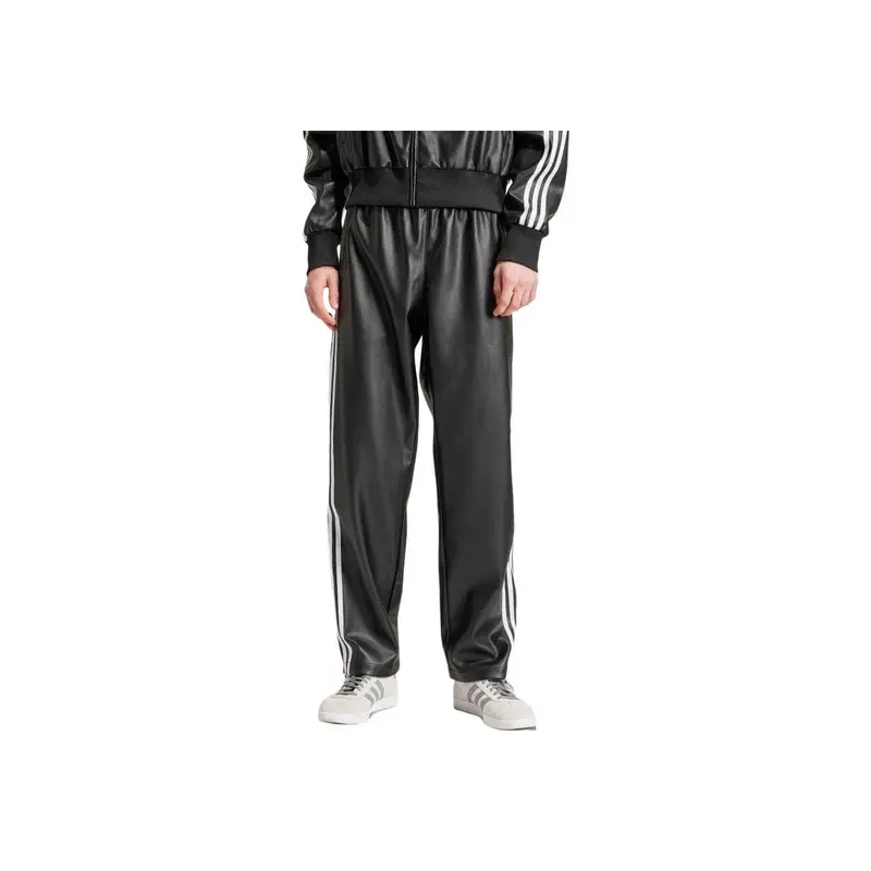 Pantaloni Casual Dritti Slim Fit a Vita Media Elastica a Righe Adidas Originals Uomo Parte Inferiore Neri IZ4038 S miniatura 4
