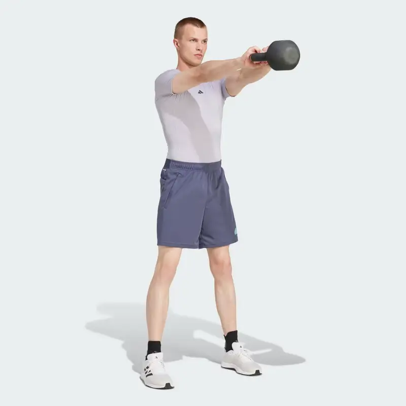 Pantaloni Corti da Allenamento Logo Train Essentials Shadow Navy miniatura 3