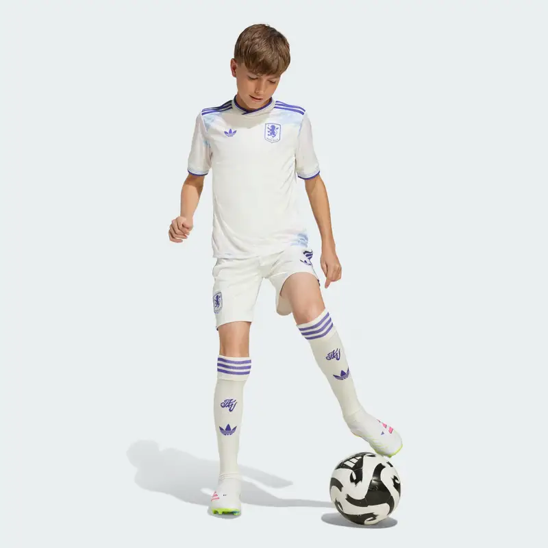 Pantaloni Corti Tre Quarti Bambini Aston Villa FC 25/26 Off White miniatura 3
