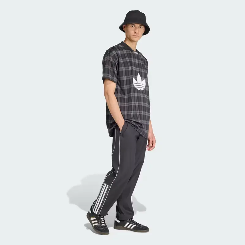 Pantaloni da allenamento con vestibilitÃ ampia in tartan Black miniatura 3