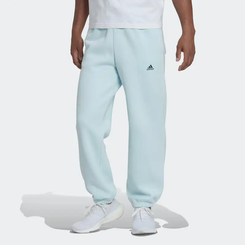Pantaloni da allenamento Essentials FeelVivid Cotton fleece Straight Leg | Adidas Blu