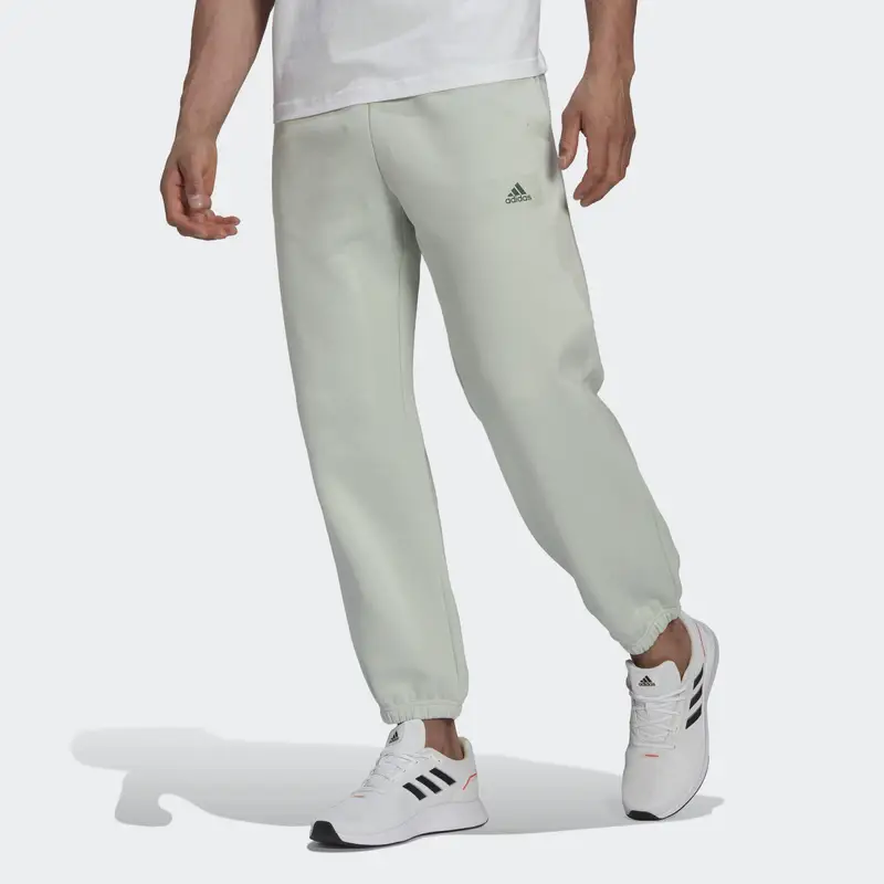 Pantaloni da allenamento Essentials FeelVivid Cotton fleece Straight Leg | Adidas Verde