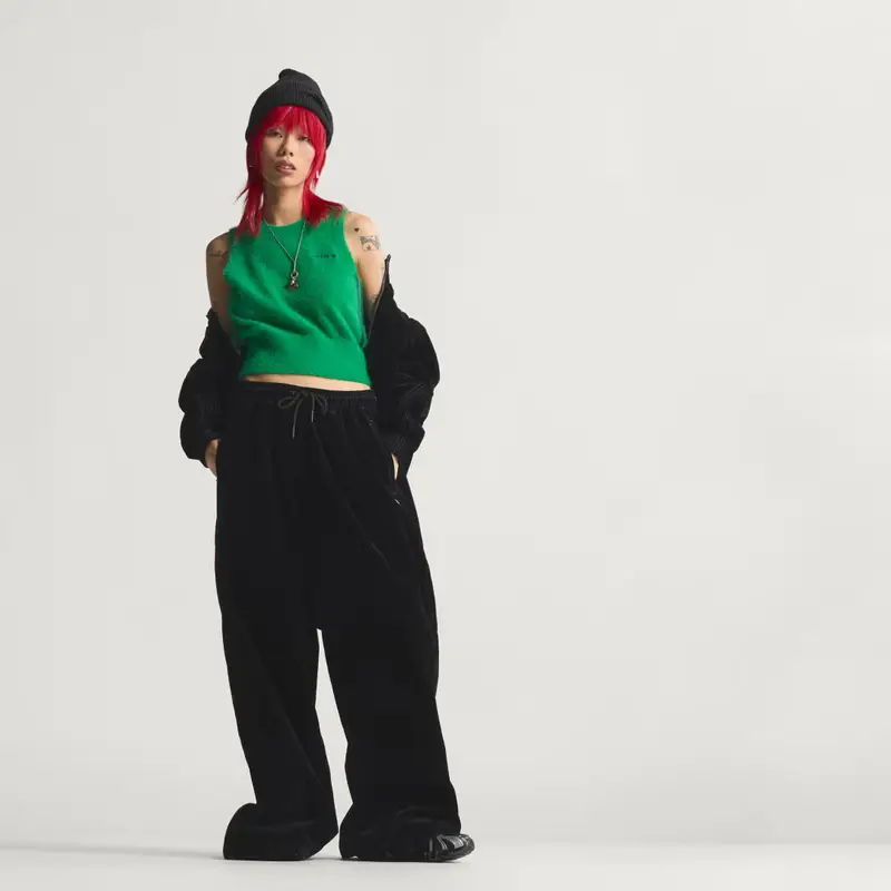 Pantaloni da allenamento Firebird oversize in twill spazzolato Utility Black miniatura 3