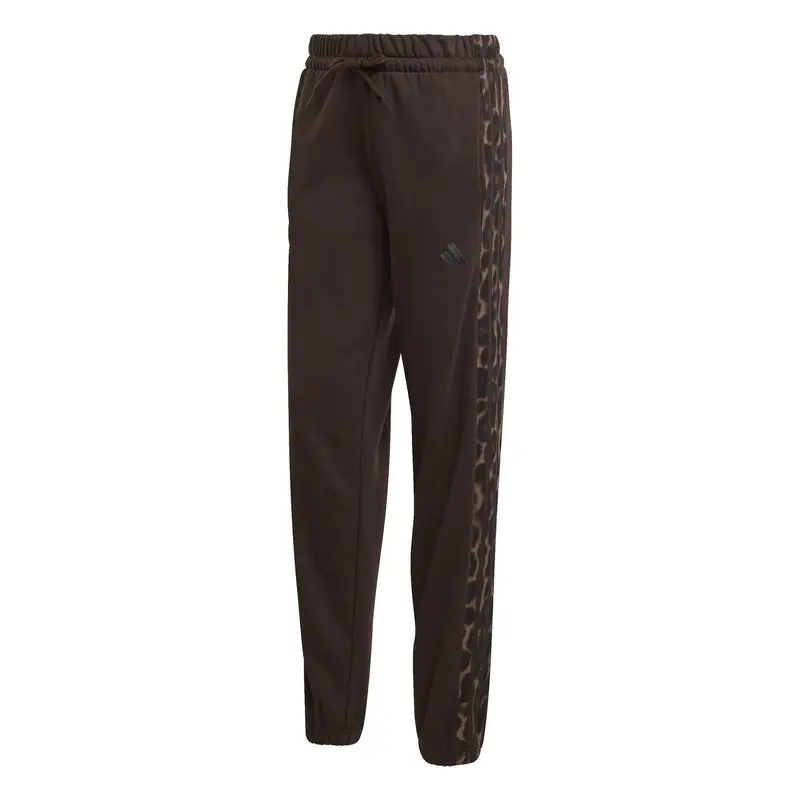 Pantaloni da jogging in felpa stampata leopardata donna adidas Essentials Marron