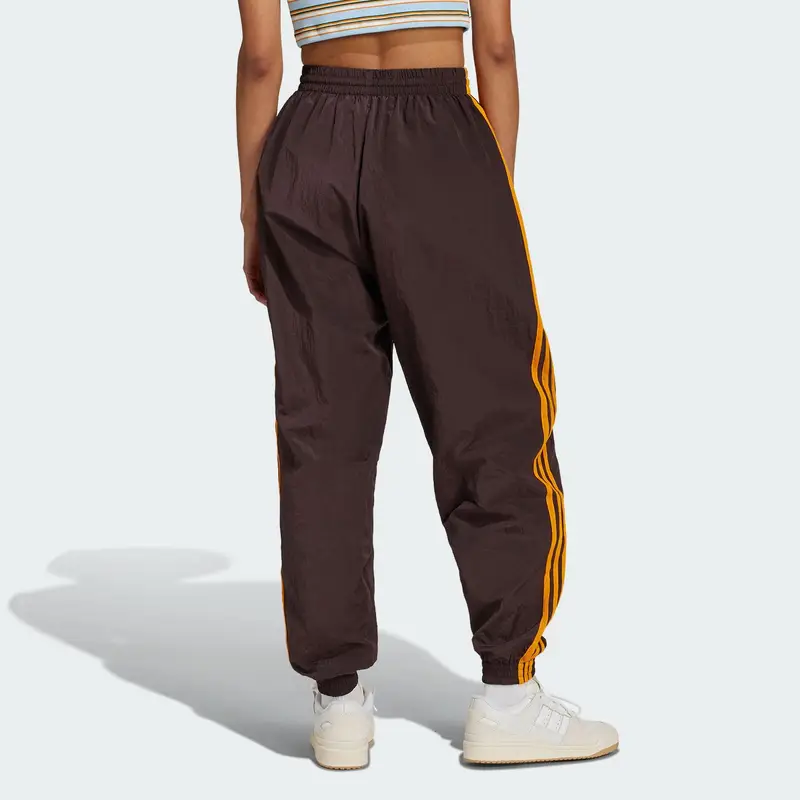 Pantaloni della tuta Adidas Originals anni 80 con tre strisce a contrasto e vita elastica con coulisse Pantaloni da donna grigio scuro marrone JC6147 L miniatura 2