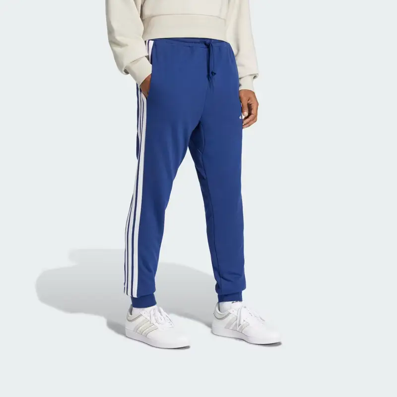 Pantaloni Essential 3-Stripes French Terry Dark Blue miniatura 3