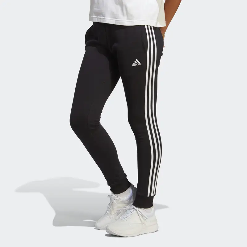 Pantaloni Essentials 3-Stripes French Terry Cuffed | Adidas Nero
