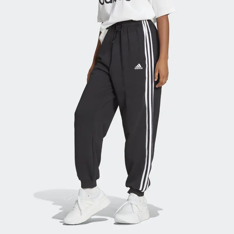 Pantaloni Essentials 3-Stripes French Terry Loose-Fit | Adidas Nero